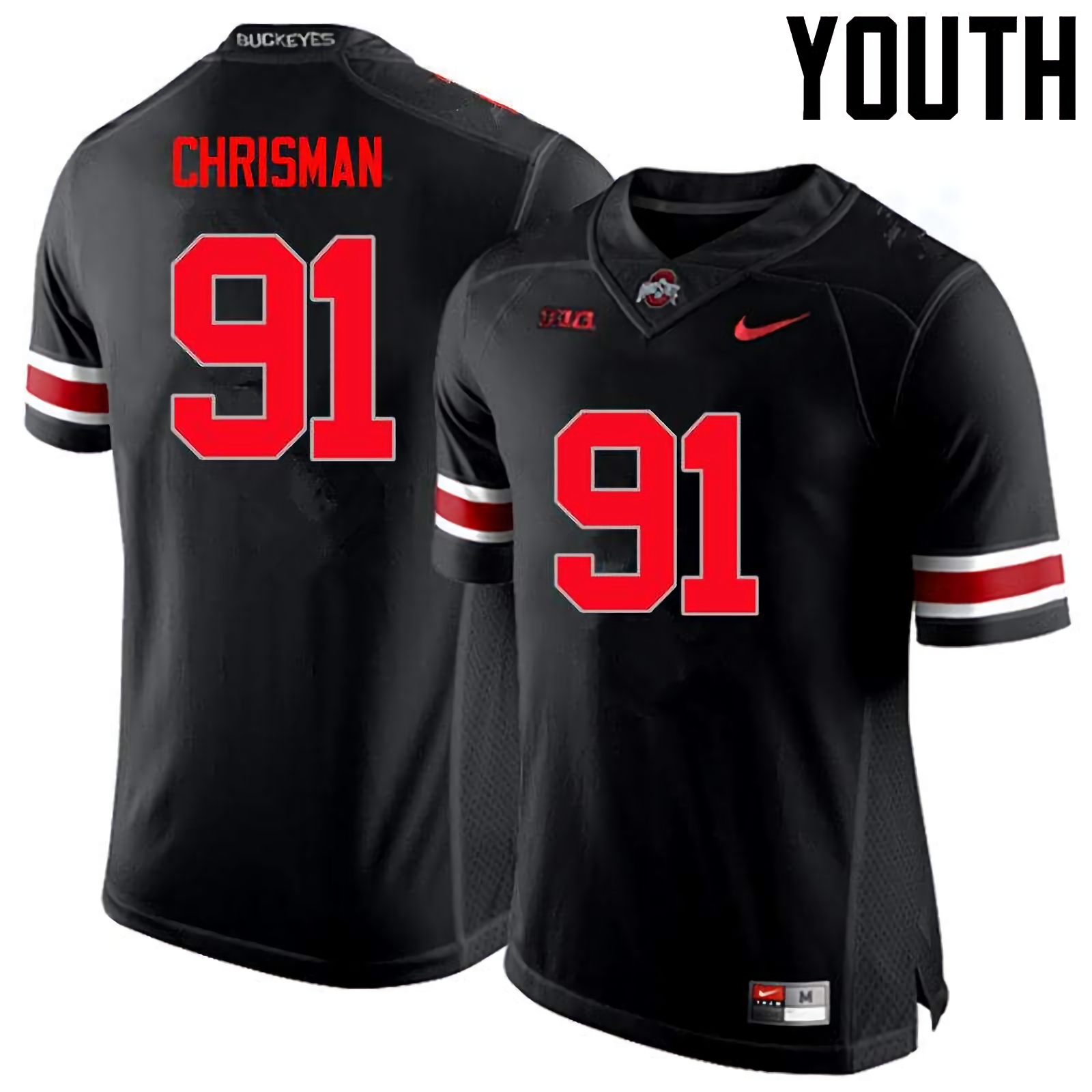 Drue Chrisman Ohio State Buckeyes Youth NCAA #91 Nike Black Limited College Stitched Football Jersey YEO1456NO